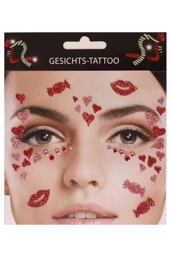 bewonderen Reden Catastrofe Gezicht sticker tattoo Hartjes | Fop & Feestwinkel