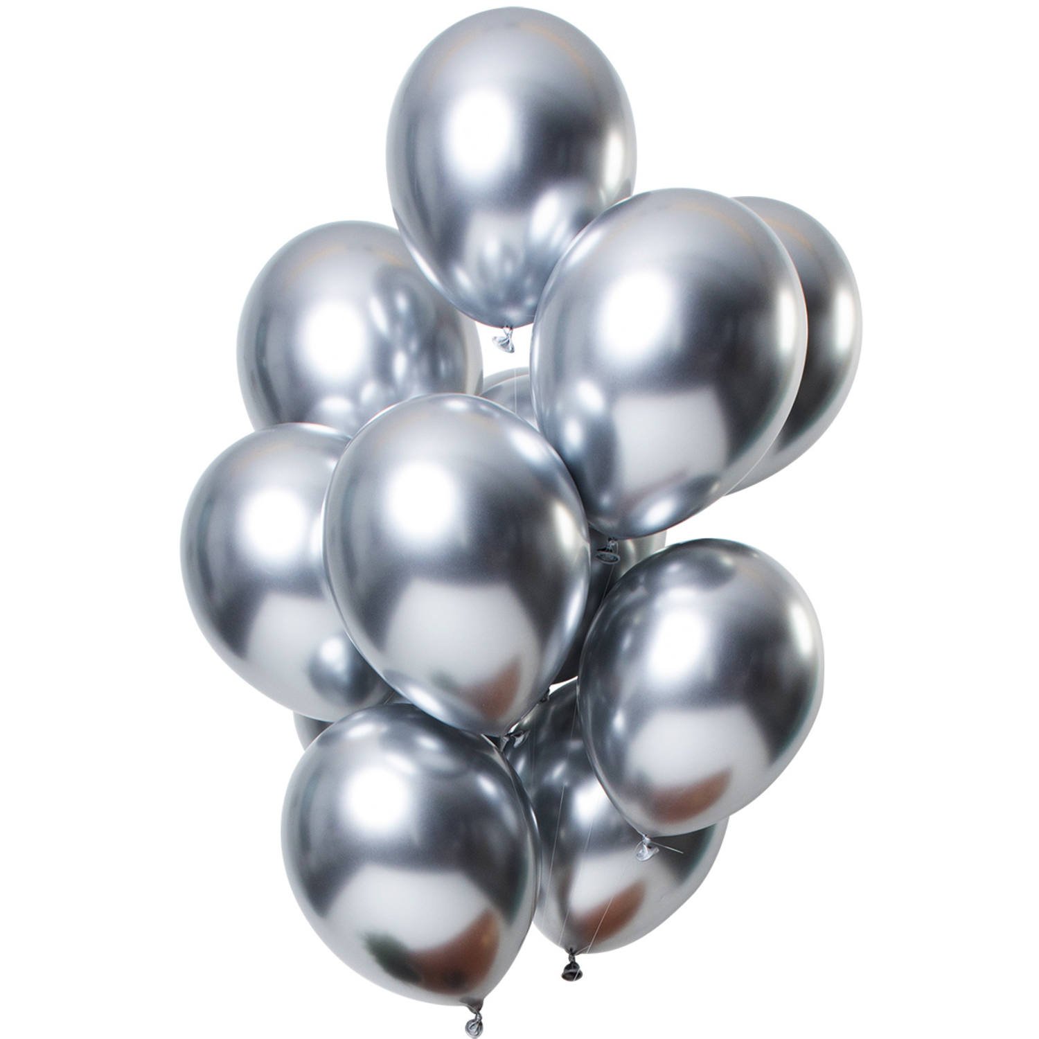 Symfonie goedkoop Protestant Ballonnen zilver spiegel chroom effect zilver