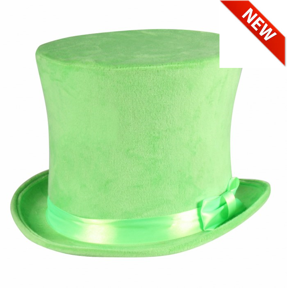 hoed fluweel neon groen | Feestwinkel