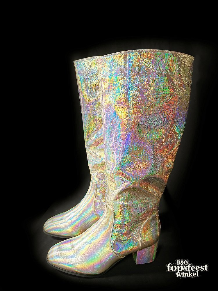 Auroch Toestand Puur Disco laarzen hologram goud | Fop & Feestwinkel